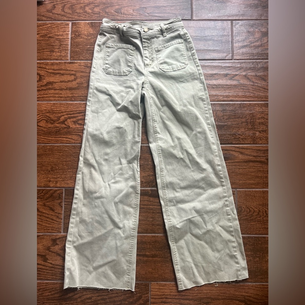 Oat New York Green Wide Leg Pants Size:25